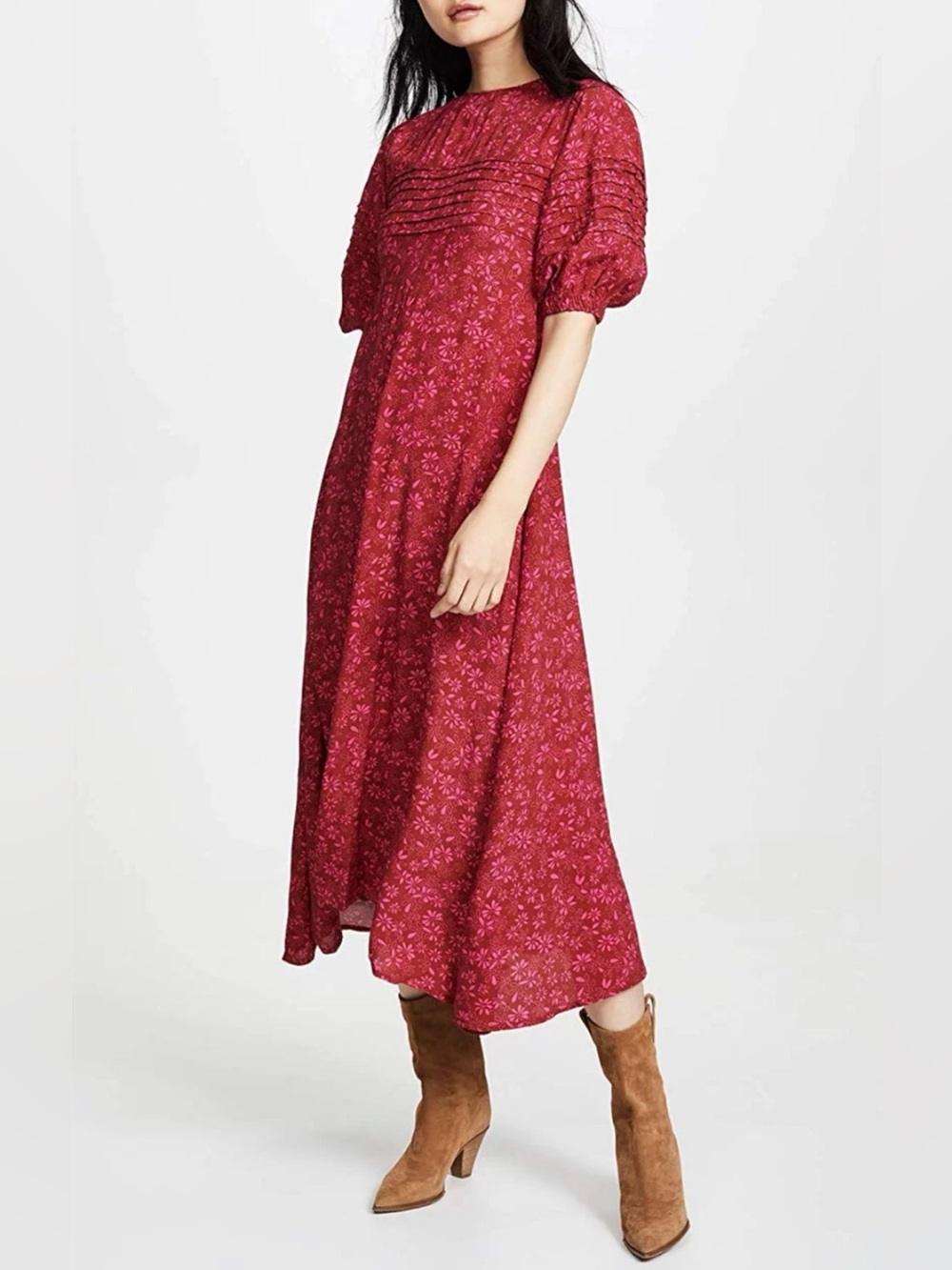 Free People Jessie Midi Dress in Ditsy Floral Print Size 4